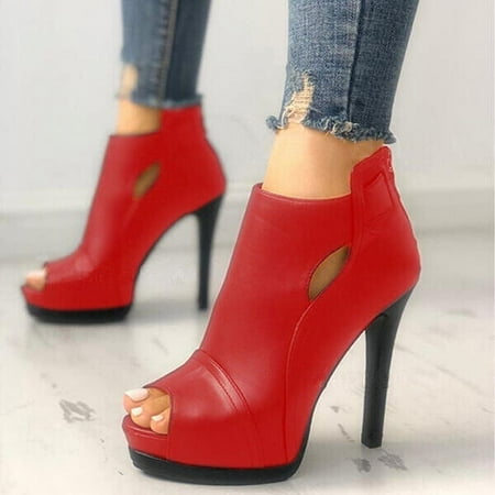 

Womens Stiletto High Heels Platform Peep Toe Sandals Ankle Boots Pumps Zip Shoes
