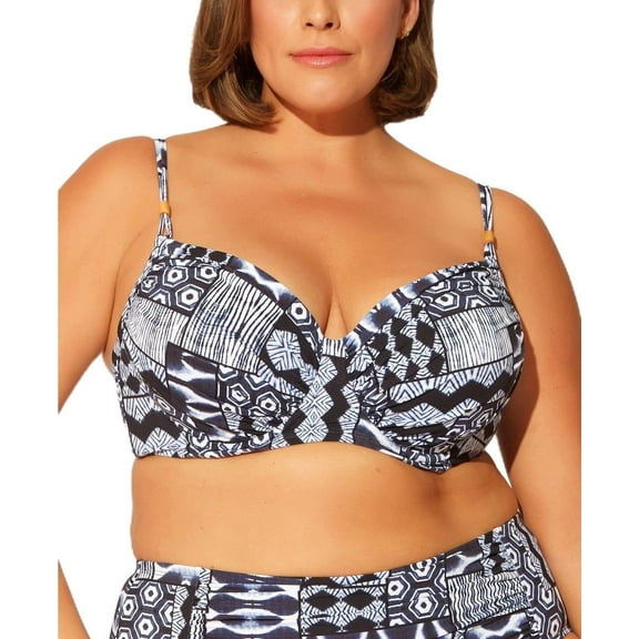 Bleu Rod Beattie Womens Swim Plus Molded-Cup Bikini Top Blue 16W