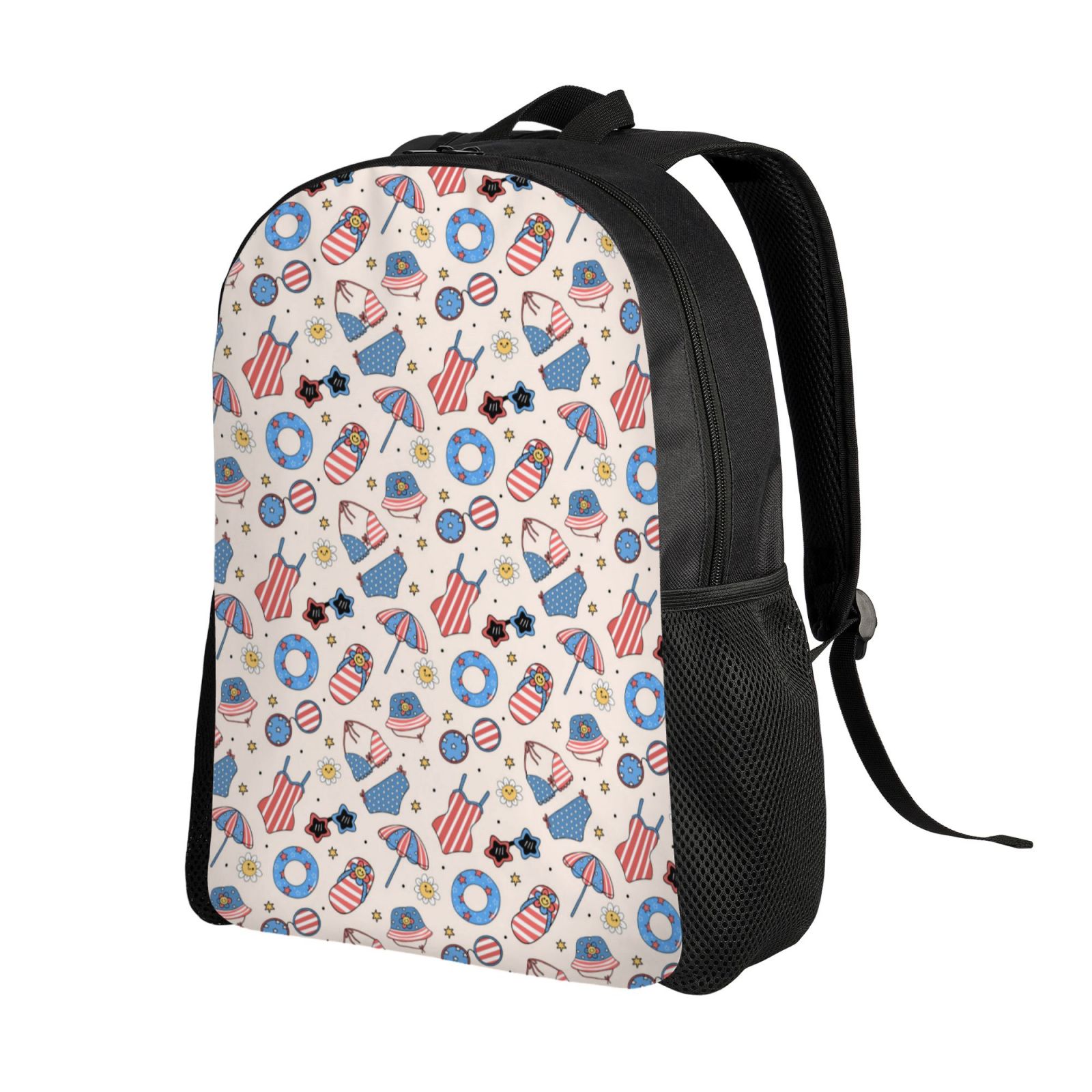 Xecao 4th Of July1 Print School Backpack with Laptop Compartment Small Travel Laptop Backpack for Women Men Waterproof College Backpack Simple School Bag