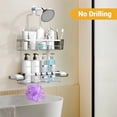 thumbnail image 5 of Shower Caddy Hanging Bathroom Organizer: Rustproof Shower Shelf for Inside Shower - No Drilling Shower Racks Over Showerhead - Bath Shelves Rack for Shampoo Soap Chrome, 5 of 6