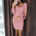 thumbnail image 2 of Ketyyh-chn99 Robes de Cocktail pour Femmes Robes de Soirée pour Mariage Robe de Soirée Élégante à Manches Évasées pour Femmes Robe Formelle Grande Taille Rose,P, 2 of 2