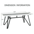 thumbnail image 3 of Dining Table for 6-8 People,71" Large Wooden Kitchen Table with Sturdy Metal Frame,Modern Rectangular Dinner Table for Dining Room, Kitchen,White, 3 of 7