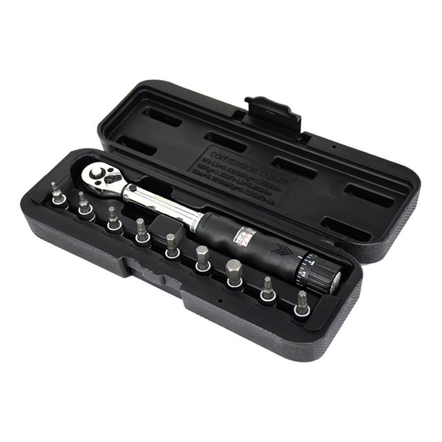 Graflsoa Compact 1/4" Drive Torque Wrench Set for Bicycles, 2-24Nm Adjustable, Precision Steel Tool with 0.1Nm Resolution, Silver Finish, Lightweight & Durable