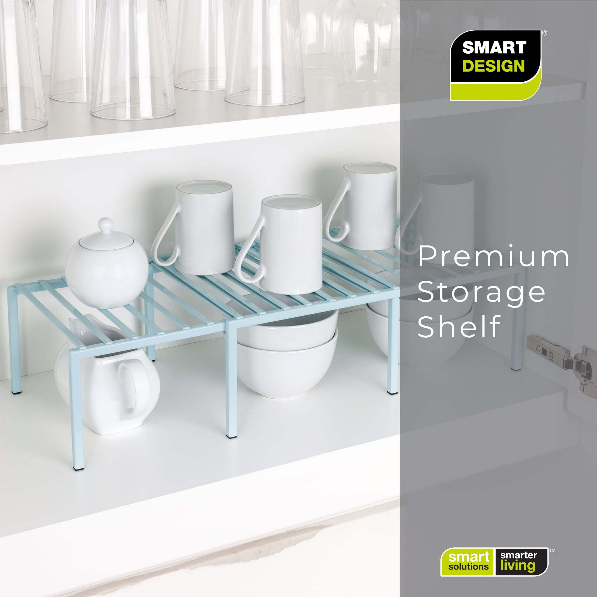 Smart Design Premium Cabinet Storage Extendable Shelf, Set of 2