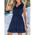 thumbnail image 6 of Cupshe Women's Tiered Ruffled Tie Neck Mini Dress Summer Dress Sleeveless A Line Dress, 6 of 6