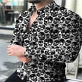 thumbnail image 1 of Camisa de hombre con solapa de color en bloques de color, informal, de calle, con botones, de manga larga, informal, a la moda, transpirable, cómoda, 2024, 1 of 6