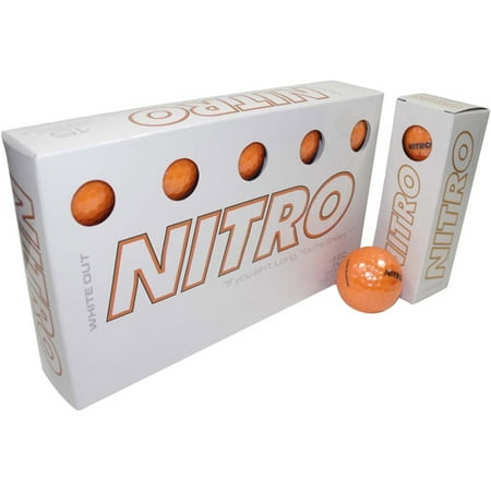 Nitro White Out Golf Balls, Orange, 15 Count