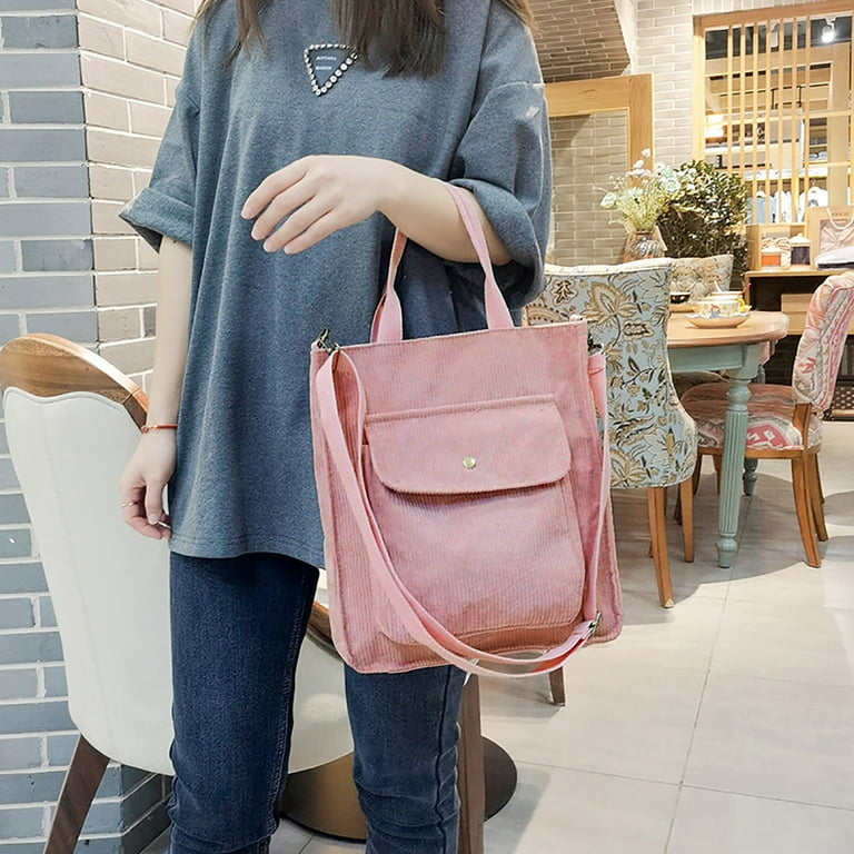 Corduroy Tote Bag Women Shoulder Bag Casual Top Handle Bag Ladies Handbags Carry on Tote Bags for Women