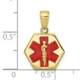 thumbnail image 2 of FJC Finejewelers 10k Yellow Gold Enameled Medical Disk Charm, 2 of 5