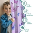 thumbnail image 3 of Blackout Kids Curtains,Purple Butterfly Pattern Childrens Insulated Curtains Set Of 2,Bedroom Essentials,Toddler Room Decor 42"x54", 3 of 5