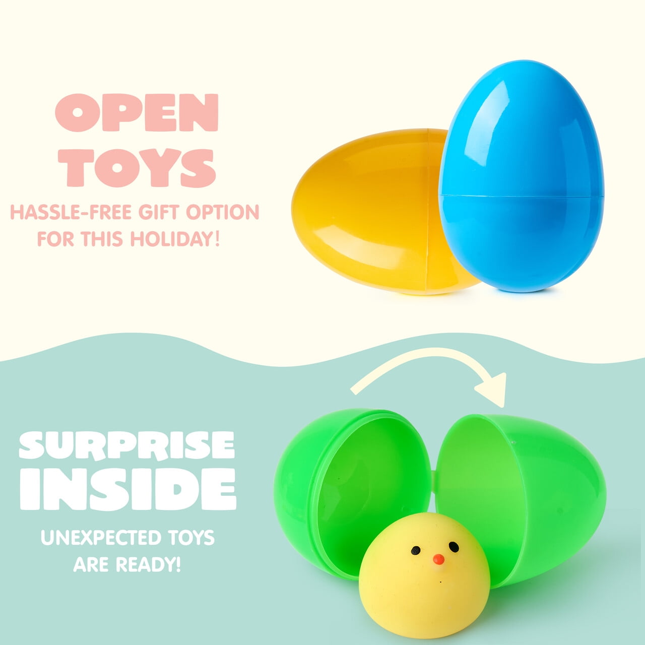 Joyfy 24 Pack Prefilled Easter Eggs with Toys,Mochi Squishy Small Toys for Easter Eggs,Stuffed Easter Baskets for Toddler Kids