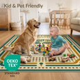 thumbnail image 4 of ODIKA 5'x7' Ultra-Soft Area Rug, Retro Geometric Funky Face Bold Frame Mid Century Bathroom Abstract None Washable, Bare feet friendly, Silk-Touch for Bedroom Home office, 4 of 7