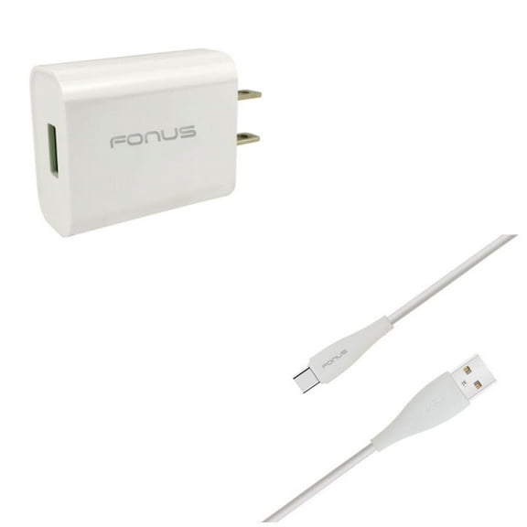 18W Quick Home Charger w Type-C 6ft USB Cable M5Y for OnePlus 5T, 6T, 6, 7 Pro - Razer Phone 2 - RED Hydrogen One - Samsung Galaxy S9 Plus, S8  S8, S10 Plus active S10e 5G Note 9 8 A9 A50