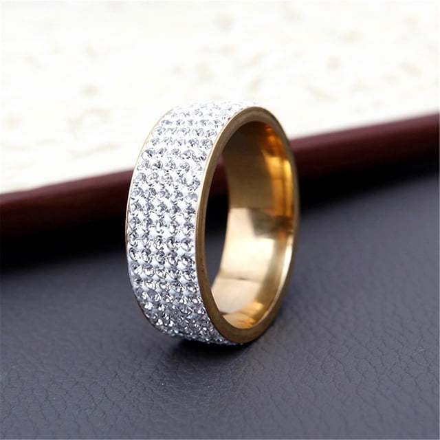 Contemporary Five Ring Stainless Steel Band Set for Modern Couples Matching Jewelry