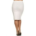 thumbnail image 3 of Moa Collection Women's Plus Size Stretchy Pencil Midi Skirt – Casual & Office Style, 3 of 4