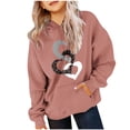 thumbnail image 2 of Zpanxa Kids Hooded Sweatshirt Heart Print Pullover with Pocket, Soft Fleece Comfortable Casual Wear for Boys and Girls 5-12 Years Old, 2 of 5