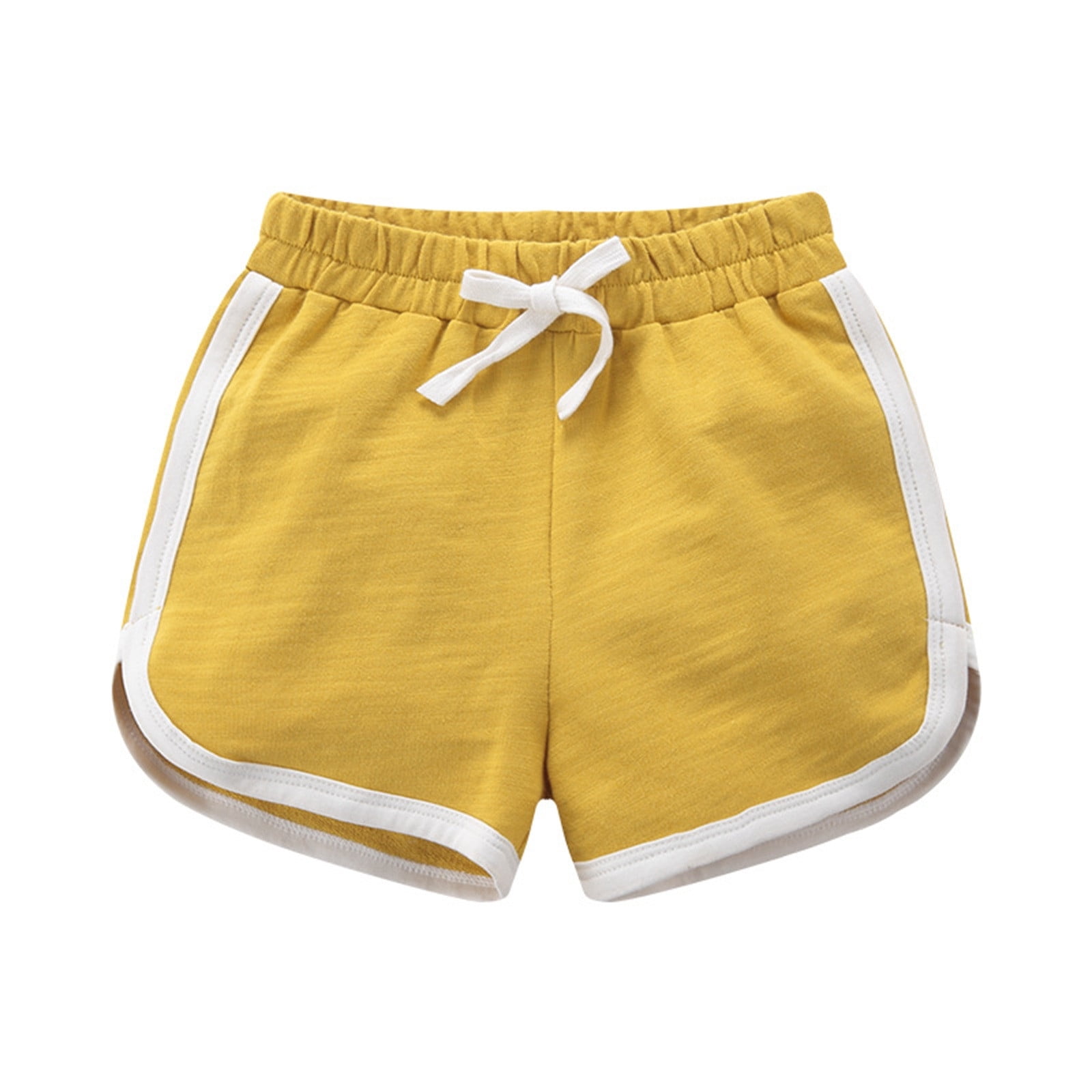 adviicd Cute Shorts for Girls Girl s Casual Plaid Print Elastic Waist Comfy Summer Fall Shorts Yellow 100