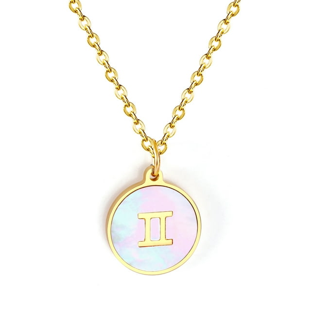 Collier de Perles du Zodiaque Or Mignon Personnalisé Collier de Pièces du Zodiaque pour Femmes Collier Constellation Horoscope