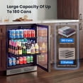 thumbnail image 6 of Yeego Beverage Refrigerator Drink Fridge - 24 inch 180 Cans Beer Cooler Glass Door, 34-54℉ Under Counter Refrigerator Built-in for Bar Office Bedroom, 6 of 8