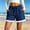 Navy women plus size shorts with pockets a1, variant on Cagogo Women Plus Size Elastic Waist Shorts with Pockets Casual Loose Beach Vacation Lounge Trousers Summer Travel Denim Shorts, Gray 2XL