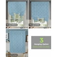 thumbnail image 4 of Wave Blue Rhombus Plaid Tie Up Curtains for Kitchen Bathroom Bedroom Windows 45 Inch Length, Classic Modern Geometric Abstract Art Balloon Drape Curtains Shade Rod Pocket Curtain Panel, 42"x54", 4 of 7