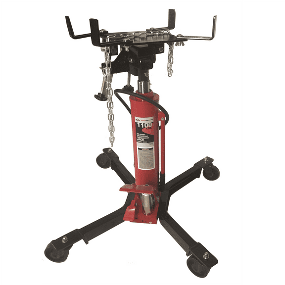 AFF- Transmission Jack - Hydraulic - Telescopic - Two Stage - 1,100 Lbs. Capacity - 37" Min H to 78" High H - Manual Foot Pedal / Air Assist - Double Pump Quick Lift