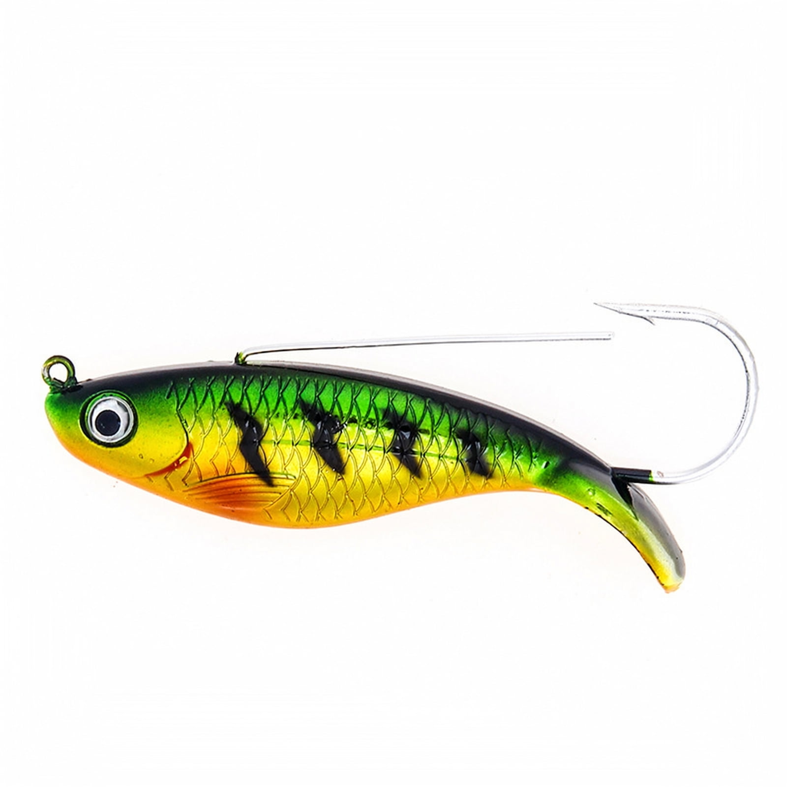Metal Fishing Lure Single Hook Hard Bait Fish Scale Pattern Swimbait Artificial Bait for Freshwater and Saltwater Angling