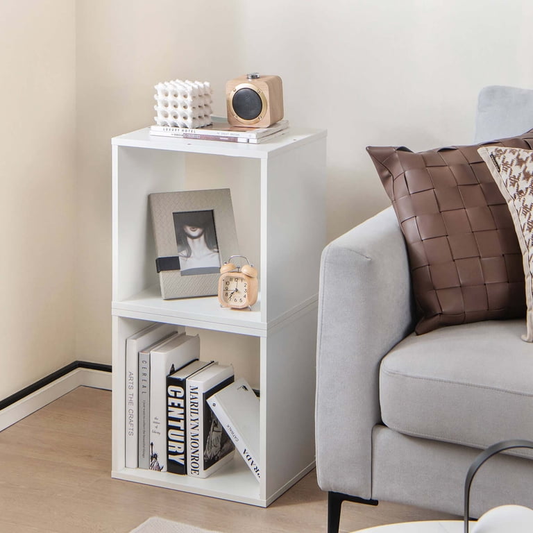 White Storage Cubes 2-Tier Stackable Cube Storage Organizer – DIY ...