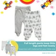 thumbnail image 7 of Spasilk Baby Boys' Cotton Pull on Footed Pants, Pack of 3, Gray Animals, 9 Months, 7 of 7