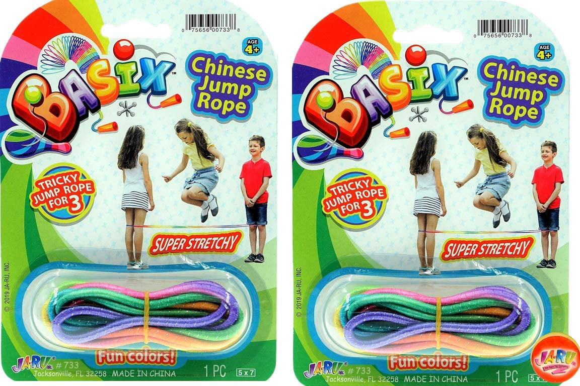 12 NEW CHINESE JUMP ROPES MULTI COLORED NEON ELASTIC JUMP ROPE CLASSIC TOY 