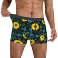 thumbnail image 2 of Cauagu Sunflowers And Blue Flower Print Boxer Briefs for Men,Comfortable Breathable Men's Underwear Moisture Wicking Underpants -Medium, 2 of 8