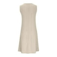 thumbnail image 6 of SEMPAI Summer Savings Summer Dresses Womens Summer Dresses Sleeveless V-Neck Solid Mid-Length Summerdresses For Women 2025 Trendy for Graduation Women's Plus Dresses Up to 60% Off, 6 of 6