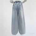 thumbnail image 7 of Lovzfmll Girl's Jeans, Star Print Wide Leg Elastic Waist, Casual Loose Fit Pants for Little Girls 9-10 Years, 7 of 7