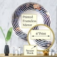 thumbnail image 3 of Designart "Cosmic Purple Damask I" Damask Spiral Round Wall Mirror - Oval Printed Decorative Mirror - Multiple Color Options, 3 of 5