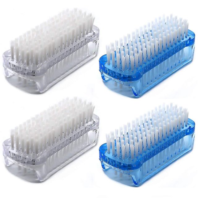 Cepillo para uñas, cepillos para fregar las uñas de mano de dos caras, cerdas suaves y rígidas, fregador para uñas, limpieza de dedos de los pies Feliz Sencillez