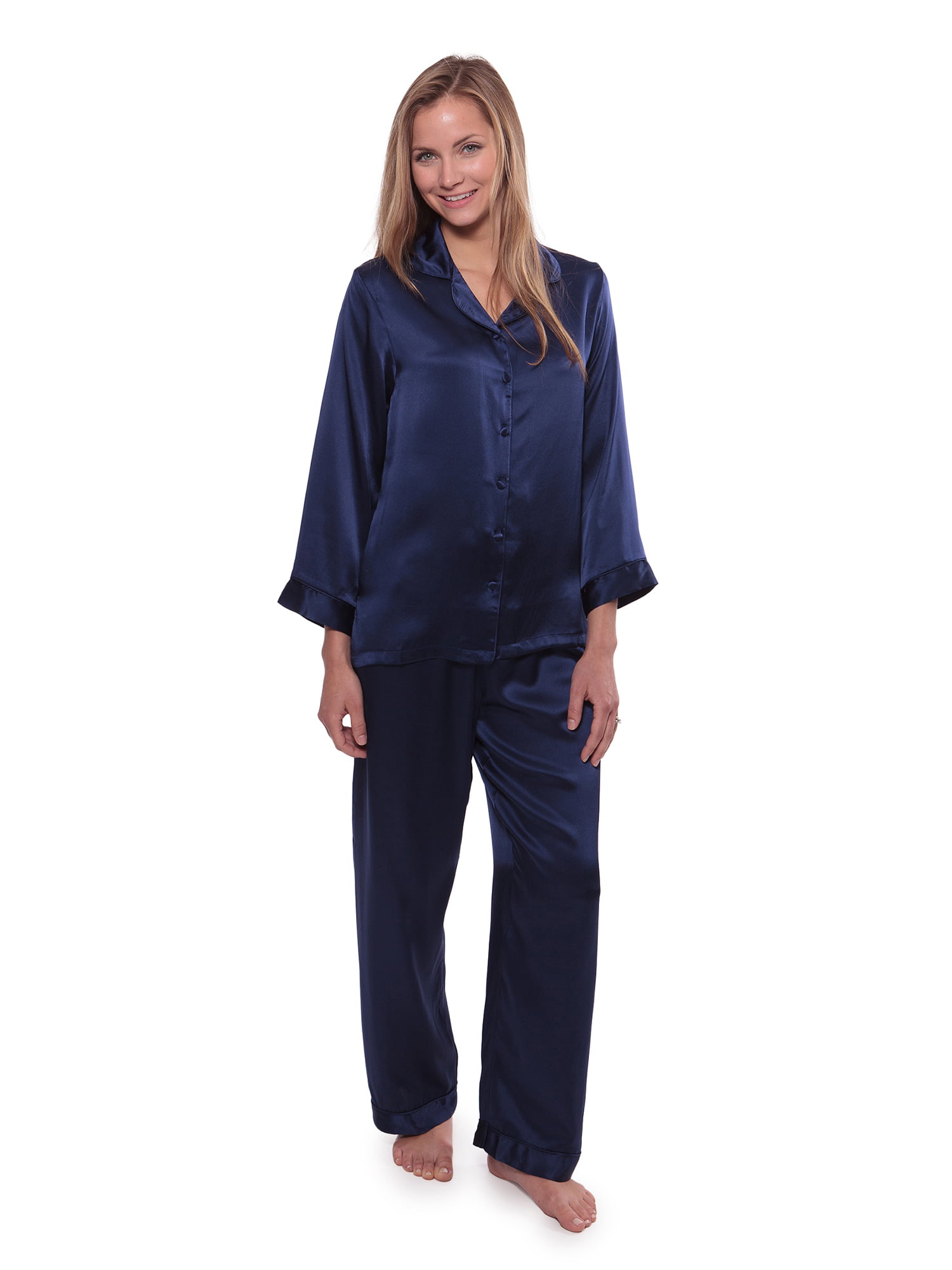 Vermoorden offset handig TexereSilk Women's Luxury Silk Pajama Set - Beautiful Sleepwear Gift Ideas  - Walmart.com