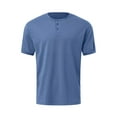 thumbnail image 3 of DYMADE Men's Summer Casual Pure Short Sleeve Button Henley T-Shirt Tops, 3 of 4