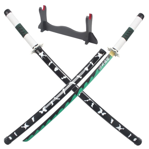41 inches Anime Real Metal Demon Slayer Sword Shinazugawa Sanemi with Wooden Holder Stand