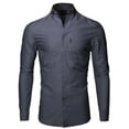 thumbnail image 3 of FashionOutfit Men's Basic Button Down Collar Chambray Long Sleeve Shirt, 3 of 4
