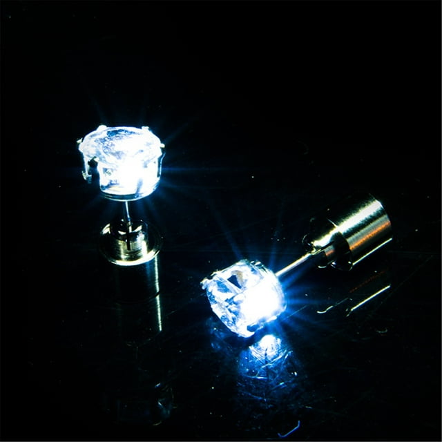 onhuon 1 pairs led earrings glowing light up diamond ear drop pendant stud stainless multi-color for party festival