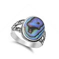 thumbnail image 4 of CHOOSE YOUR COLOR Women's Bali Abalone Ring .925 Sterling Silver Band Jewelry Female Male Size 6, 4 of 4