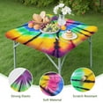 thumbnail image 4 of Colorful Rainbow Tie Dye Spiral Pattern Square Fitted Tablecloth with Elastic Edge,Square Table Cover,Washable Elastic Table Cover for Home Kitchen Party Decor 34"x34", 4 of 6