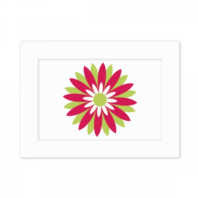 Red Flower Circular Art Deco Fashion Photo Mount Frame Picture Art Painting Desktop 5x7 inch