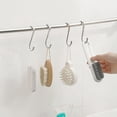 thumbnail image 5 of [Big Clear!]Over Cabinet Drawer Double Hooks Heavy Duty Stainless Steel Multiple Use Narrow Door Hook for Kitchen Bathroom Drawer Wardrobe Cabinet Door to Hang Bags Towels Coat More, 5 of 6