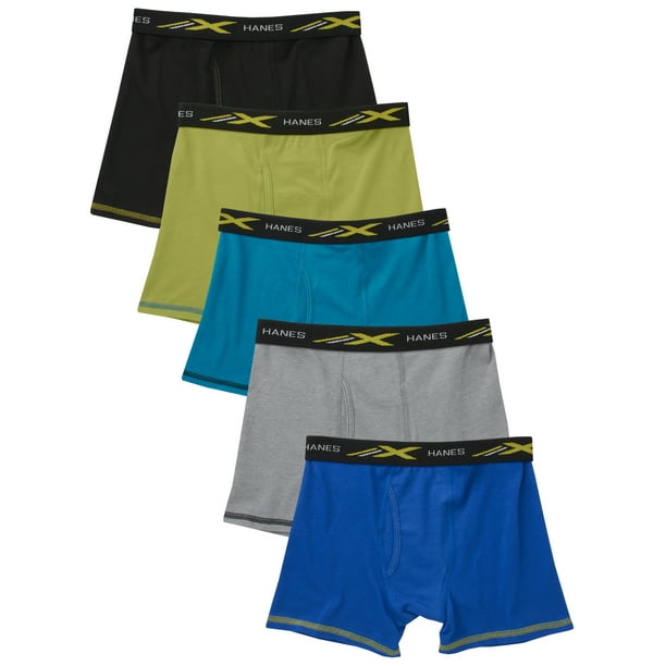 Hanes Hanes Boys' XTemp CottonStretch Mesh Boxer Briefs, 5Pack