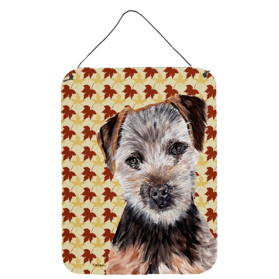 Norfolk Terrier Puppy Fall Leaves Wall or Door Hanging Prints