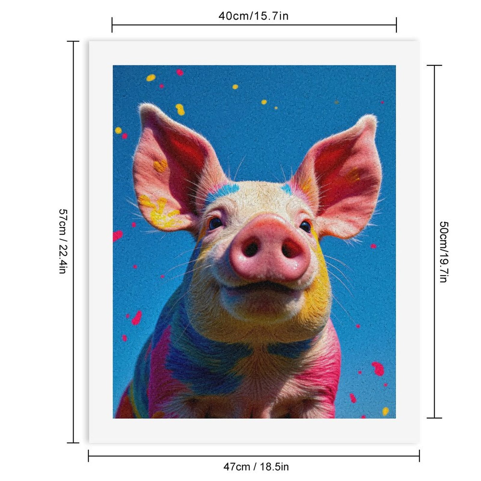 Paint By Numbers Kit for Adults Beginner - DIY Colorful Pig Art Bright Sky Canvas Painting Kits for Adults, Frameless Paint By Number for Adults for Home Wall Decor 16x20 Inch