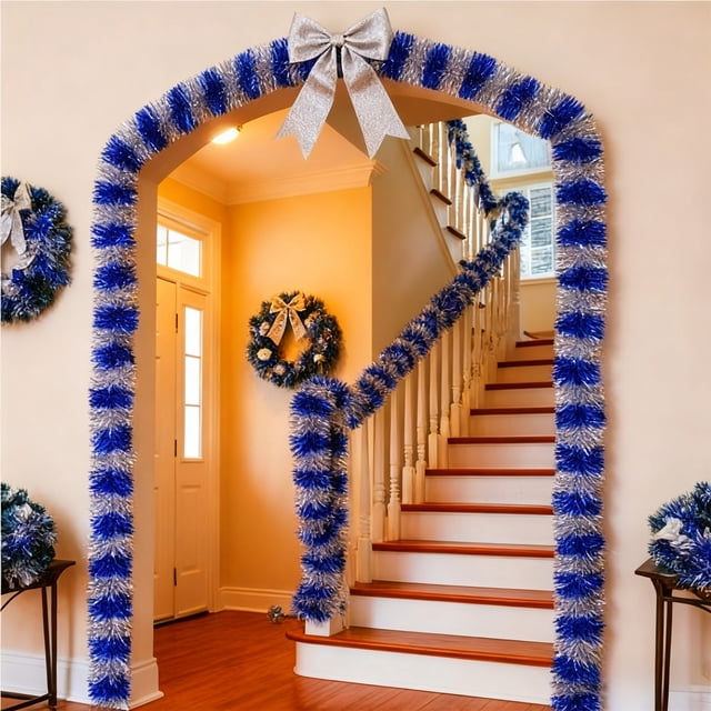 7.5FT Colorful Wool Striped Christmas Tree Decoration Festive Holiday Indoor Decor For Home Party And Office Scene Setup