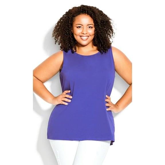 Avenue Women's Plus Size Essential Fashion Tank Sleeveless Round Neckline