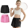 thumbnail image 6 of CARETOO Girls Flowy Athletic Shorts with Pocket Kids Spandex 2 in 1 Drawstring Butterfly Skorts for Cheer, Dance, Running 2pcs, 6 of 12